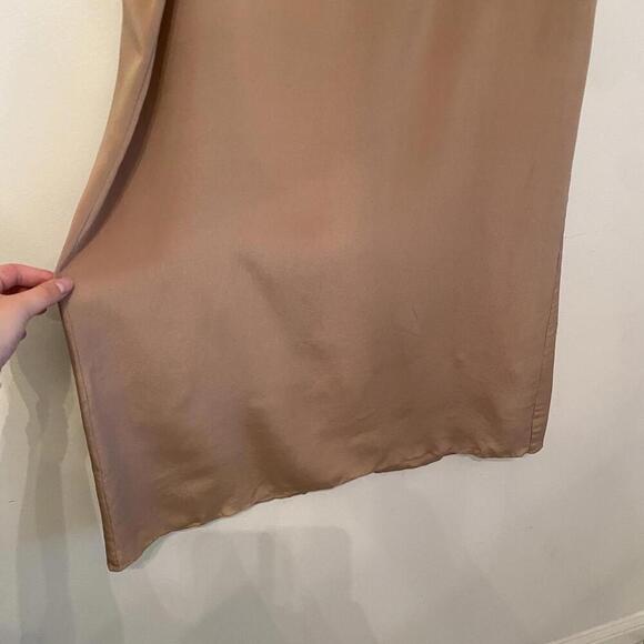 JOHANNA ORTIZ beige champagne satin maxi slip skirt sz L - Picture 4 of 7